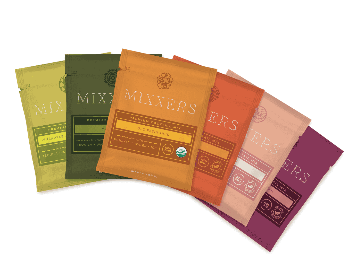 Mixxers Cocktail Flavors Displayed In A Fan Shape