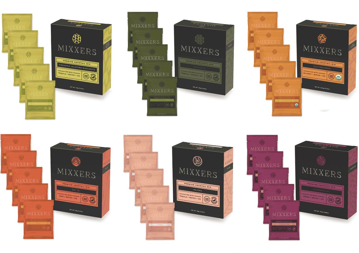 All 6 Mixxers sachets in the Full Bar Box